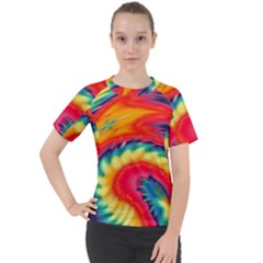 Colorful Dark Tie Dye Pattern Women s Sport Raglan Tee