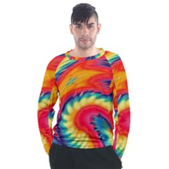 Colorful Dark Tie Dye Pattern Men s Long Sleeve Raglan Tee