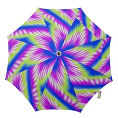 Colorful Blue Purple Pastel Tie Dye Pattern Hook Handle Umbrellas (Large)