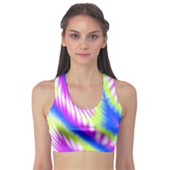 Colorful Blue Purple Pastel Tie Dye Pattern Sports Bra