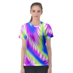 Colorful Blue Purple Pastel Tie Dye Pattern Women s Sport Mesh Tee