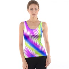 Colorful Blue Purple Pastel Tie Dye Pattern Tank Top by SpinnyChairDesigns