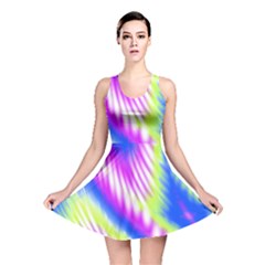 Colorful Blue Purple Pastel Tie Dye Pattern Reversible Skater Dress