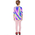 Colorful Blue Purple Pastel Tie Dye Pattern Kids  Quarter Sleeve Raglan Tee View2