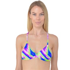 Colorful Blue Purple Pastel Tie Dye Pattern Reversible Tri Bikini Top