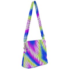 Colorful Blue Purple Pastel Tie Dye Pattern Zipper Messenger Bag