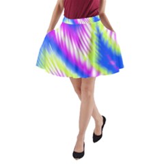 Colorful Blue Purple Pastel Tie Dye Pattern A-line Pocket Skirt by SpinnyChairDesigns