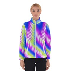 Colorful Blue Purple Pastel Tie Dye Pattern Winter Jacket by SpinnyChairDesigns