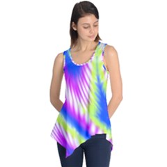 Colorful Blue Purple Pastel Tie Dye Pattern Sleeveless Tunic by SpinnyChairDesigns