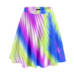 Colorful Blue Purple Pastel Tie Dye Pattern High Waist Skirt