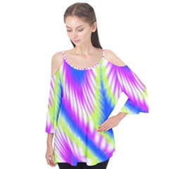 Colorful Blue Purple Pastel Tie Dye Pattern Flutter Tees