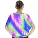 Colorful Blue Purple Pastel Tie Dye Pattern Batwing Chiffon Blouse View2