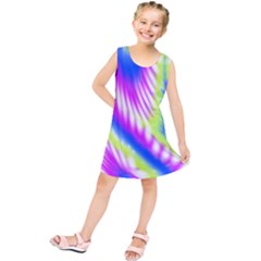 Colorful Blue Purple Pastel Tie Dye Pattern Kids  Tunic Dress