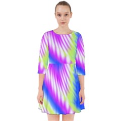 Colorful Blue Purple Pastel Tie Dye Pattern Smock Dress by SpinnyChairDesigns