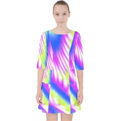 Colorful Blue Purple Pastel Tie Dye Pattern Pocket Dress