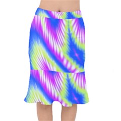 Colorful Blue Purple Pastel Tie Dye Pattern Short Mermaid Skirt