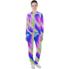 Colorful Blue Purple Pastel Tie Dye Pattern Casual Jacket and Pants Set