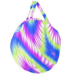 Colorful Blue Purple Pastel Tie Dye Pattern Giant Round Zipper Tote by SpinnyChairDesigns