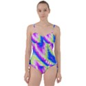 Colorful Blue Purple Pastel Tie Dye Pattern Sweetheart Tankini Set View1