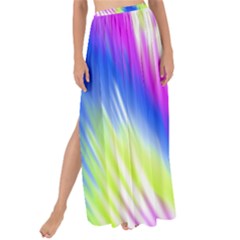 Colorful Blue Purple Pastel Tie Dye Pattern Maxi Chiffon Tie-Up Sarong