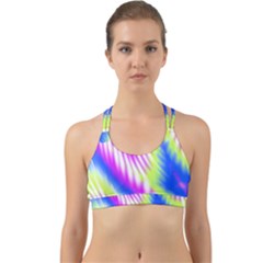 Colorful Blue Purple Pastel Tie Dye Pattern Back Web Sports Bra by SpinnyChairDesigns