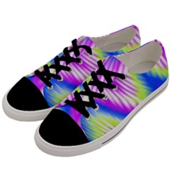 Colorful Blue Purple Pastel Tie Dye Pattern Men s Low Top Canvas Sneakers