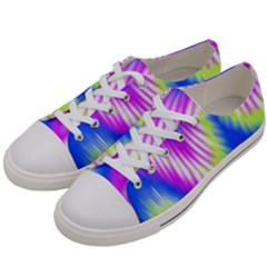 Colorful Blue Purple Pastel Tie Dye Pattern Women s Low Top Canvas Sneakers