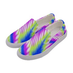 Colorful Blue Purple Pastel Tie Dye Pattern Women s Canvas Slip Ons