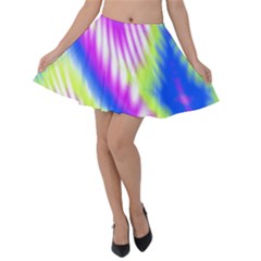 Colorful Blue Purple Pastel Tie Dye Pattern Velvet Skater Skirt