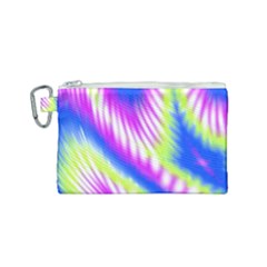 Colorful Blue Purple Pastel Tie Dye Pattern Canvas Cosmetic Bag (small) by SpinnyChairDesigns