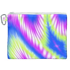 Colorful Blue Purple Pastel Tie Dye Pattern Canvas Cosmetic Bag (xxl) by SpinnyChairDesigns