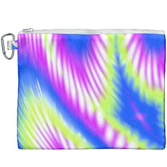 Colorful Blue Purple Pastel Tie Dye Pattern Canvas Cosmetic Bag (xxxl) by SpinnyChairDesigns