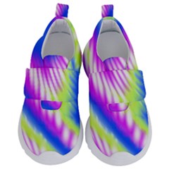 Colorful Blue Purple Pastel Tie Dye Pattern Kids  Velcro No Lace Shoes