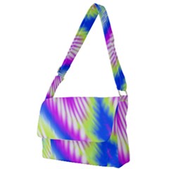 Colorful Blue Purple Pastel Tie Dye Pattern Full Print Messenger Bag (S)