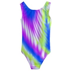 Colorful Blue Purple Pastel Tie Dye Pattern Kids  Cut-Out Back One Piece Swimsuit