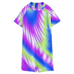 Colorful Blue Purple Pastel Tie Dye Pattern Kids  Boyleg Half Suit Swimwear