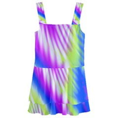 Colorful Blue Purple Pastel Tie Dye Pattern Kids  Layered Skirt Swimsuit