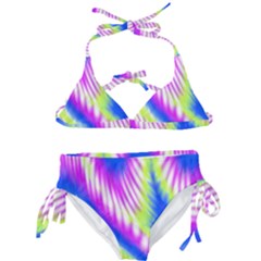 Colorful Blue Purple Pastel Tie Dye Pattern Kids  Classic Bikini Set