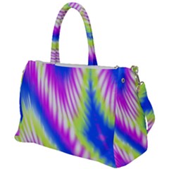 Colorful Blue Purple Pastel Tie Dye Pattern Duffel Travel Bag by SpinnyChairDesigns