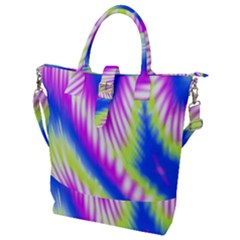 Colorful Blue Purple Pastel Tie Dye Pattern Buckle Top Tote Bag