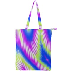 Colorful Blue Purple Pastel Tie Dye Pattern Double Zip Up Tote Bag