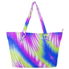 Colorful Blue Purple Pastel Tie Dye Pattern Full Print Shoulder Bag