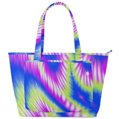 Colorful Blue Purple Pastel Tie Dye Pattern Back Pocket Shoulder Bag  by SpinnyChairDesigns