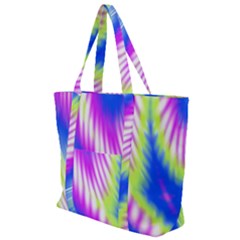 Colorful Blue Purple Pastel Tie Dye Pattern Zip Up Canvas Bag by SpinnyChairDesigns