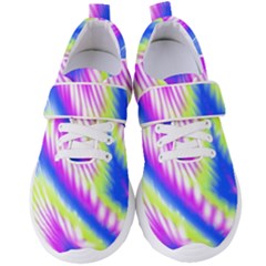 Colorful Blue Purple Pastel Tie Dye Pattern Women s Velcro Strap Shoes