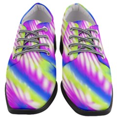 Colorful Blue Purple Pastel Tie Dye Pattern Women Heeled Oxford Shoes