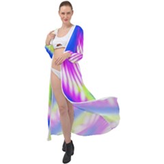 Colorful Blue Purple Pastel Tie Dye Pattern Maxi Chiffon Beach Wrap