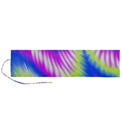 Colorful Blue Purple Pastel Tie Dye Pattern Roll Up Canvas Pencil Holder (L)