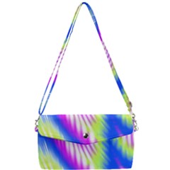 Colorful Blue Purple Pastel Tie Dye Pattern Removable Strap Clutch Bag by SpinnyChairDesigns