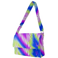 Colorful Blue Purple Pastel Tie Dye Pattern Full Print Messenger Bag (l)